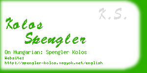 kolos spengler business card